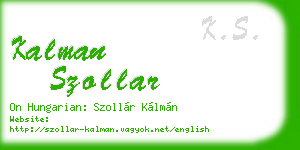 kalman szollar business card