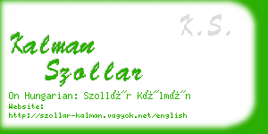 kalman szollar business card